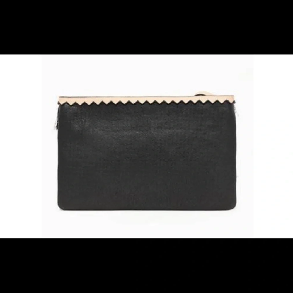 Stella & Dot | Eloise Blush+Black Fringe Clutch Retired